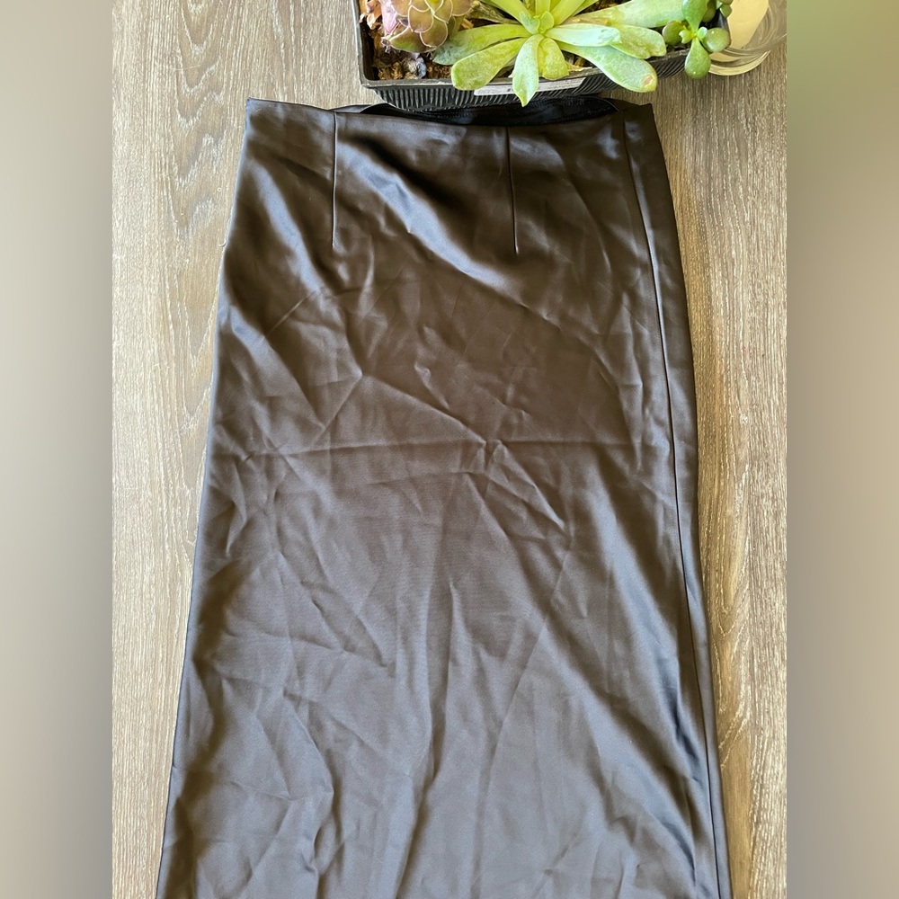 Long satin skirt